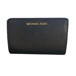 MICHAEL KORS Black Saffiano Leather Wallet Size 6.5”x4”